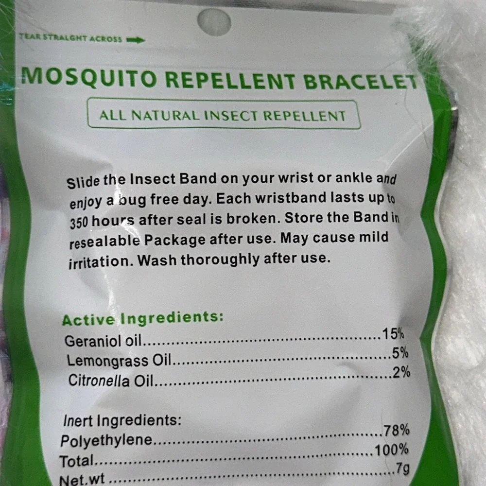 6‎ Pack All Natural Mosquito Repellent Bracelets DEET Free 350 Hours Multi-Color